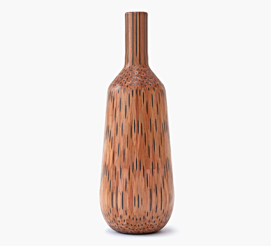 Vases Constructed from Hundreds of Pencils by Studio Markunpoika wood pencils multiples